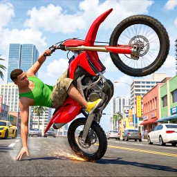 Moto Bike Wheelie Stunt Game simgesi